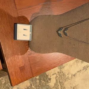 Necklace and earrings blue. Touchstone Crystal by Swarovski.  New